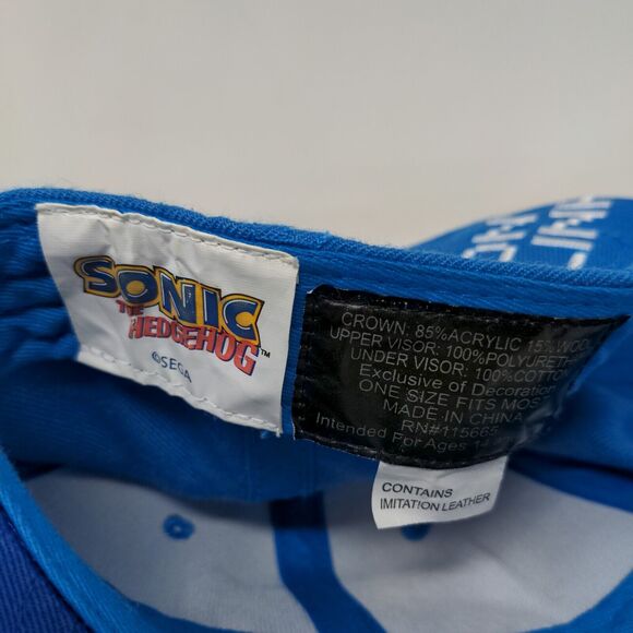 Sega Boy's Sonic the Hedgehog Snapback Hat Blue Size OSFM Crochet Embroidered - Picture 7 of 7